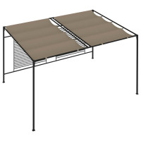 Produktbild för Paviljong med infällbart tak 3x4x2,3 m taupe 180 g/m²