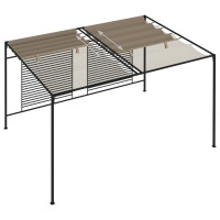 Produktbild för Paviljong med infällbart tak 3x4x2,3 m taupe 180 g/m²