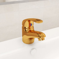 Produktbild för Tvättställsblandare guld 13x10 cm