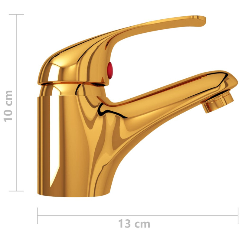 Produktbild för Tvättställsblandare guld 13x10 cm