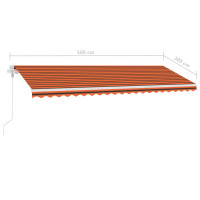 Produktbild för Automatisk markis med vindsensor & LED 500x300 cm orange/brun