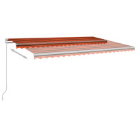 Produktbild för Automatisk markis med vindsensor & LED 5x3 m orange/brun