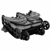 Miniatyr av produktbild för Tvillingvagn ljusgrå och svart stål