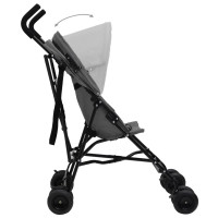 Miniatyr av produktbild för Paraplyvagn ljusgrå och svart stål