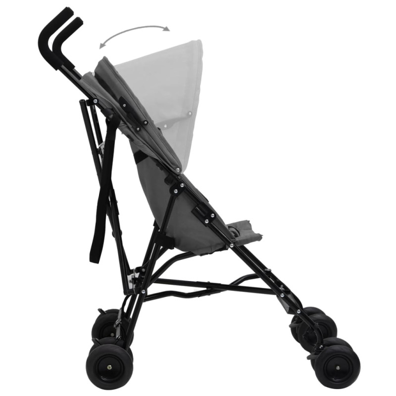 Produktbild för Paraplyvagn ljusgrå och svart stål