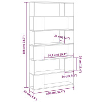 Produktbild för Bokhylla/Rumsavdelare sonoma ek 100x24x188 cm