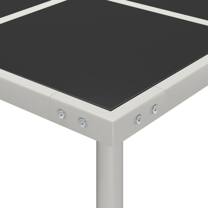Produktbild för Trädgårdsbord 170x170x74,5 cm stål och glas