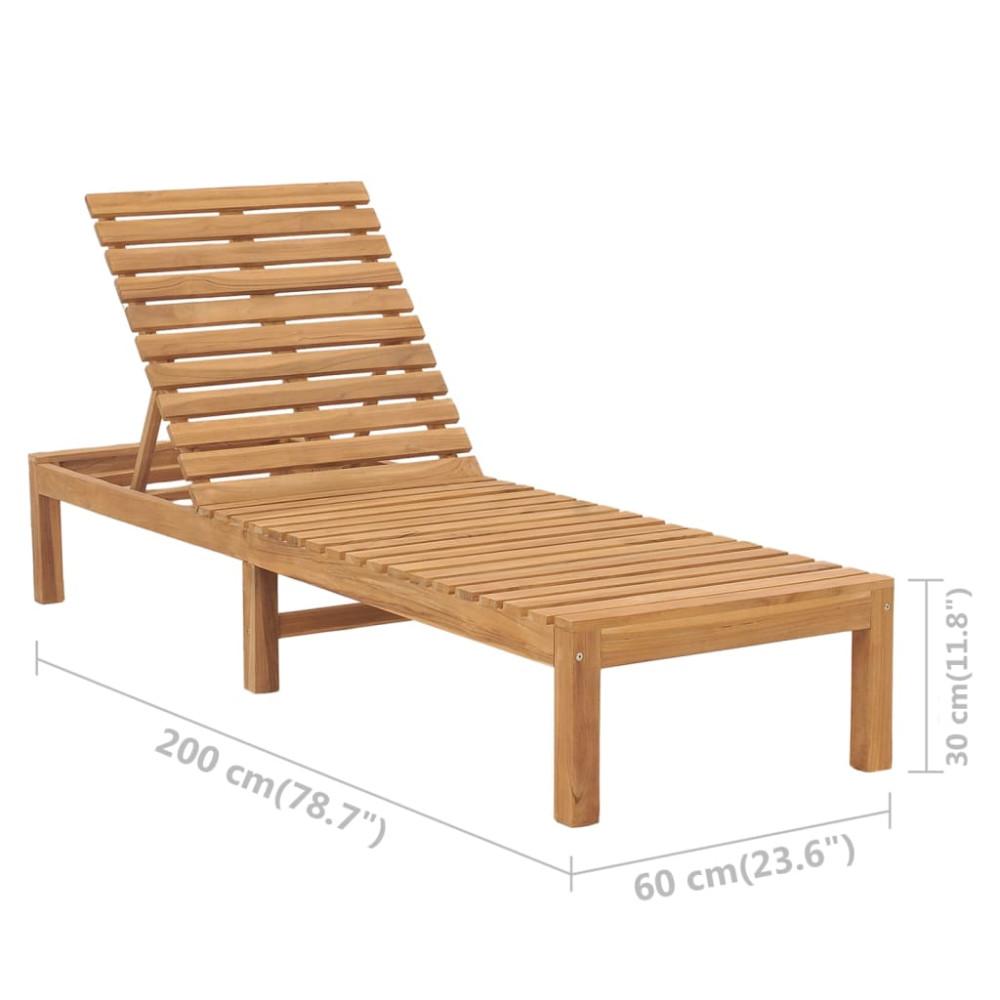 Produktbild för Solsäng massiv teak