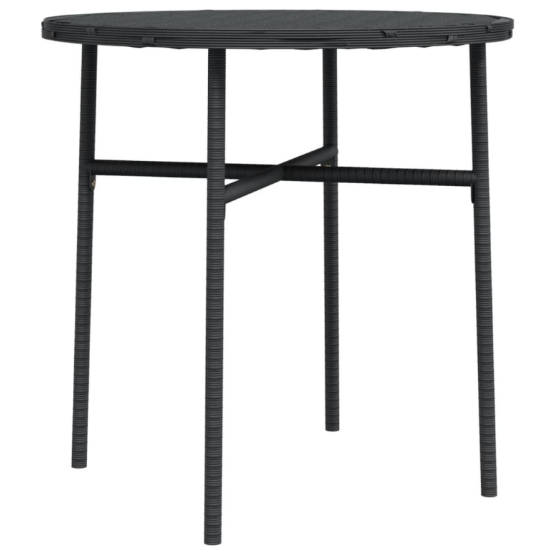Produktbild för Trädgårdsbord svart 45 cm konstrotting