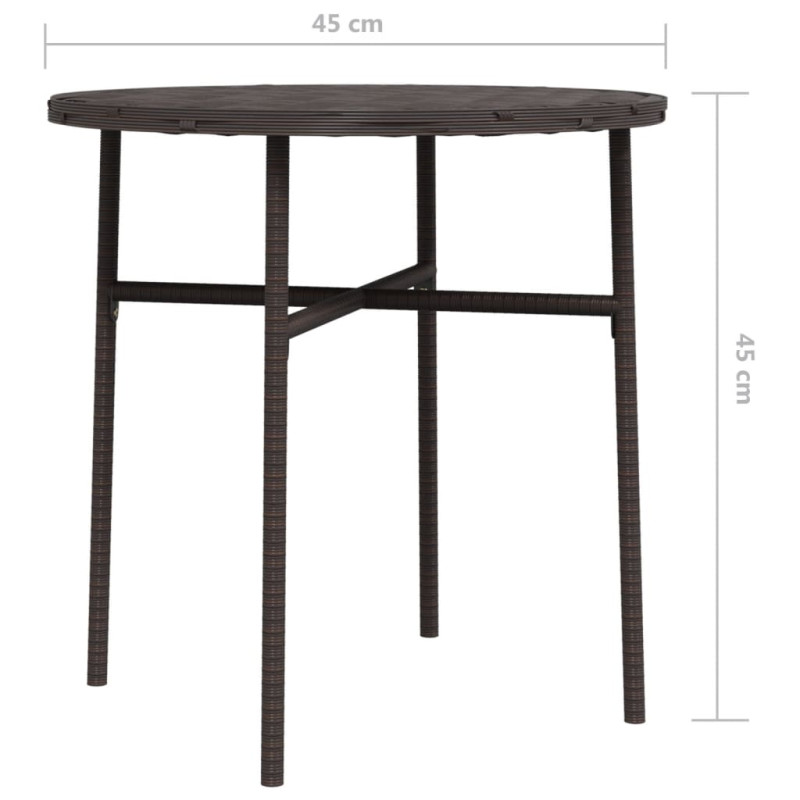 Produktbild för Trädgårdsbord brun 45 cm konstrotting