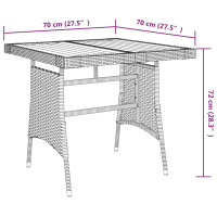 Miniatyr av produktbild för Matbord för trädgård grå 70x70x72cm konstrotting massiv akacia