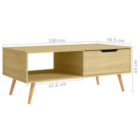 Produktbild för Soffbord sonoma-ek 100x49,5x43 cm konstruerat trä