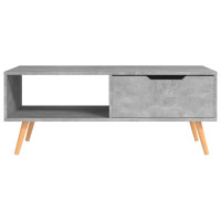 Produktbild för Soffbord grå 100x49,5x43 cm konstruerat trä