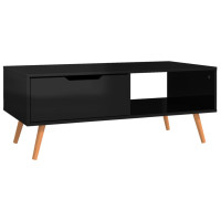Produktbild för Soffbord svart högglansig 100x49,5x43 cm konstruerat trä