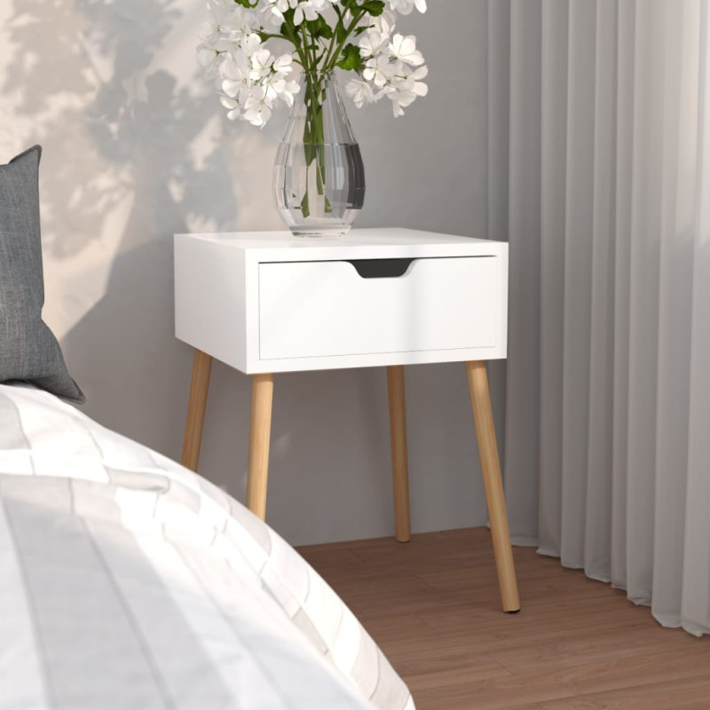 Produktbild för Sängbord vit 40x40x56 cm spånskiva