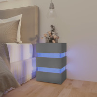Produktbild för Sängskåp LED grå 45x35x67 cm konstruerat trä