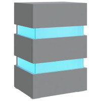Produktbild för Sängskåp LED grå 45x35x67 cm konstruerat trä