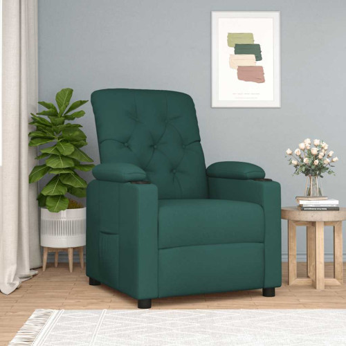 vidaXL Reclinerfåtölj mörkgrön tyg