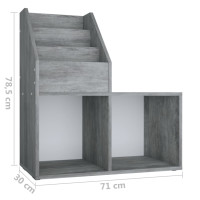 Miniatyr av produktbild för Tidningsställ för barn betonggrå 71x30x78,5 cm spånskiva