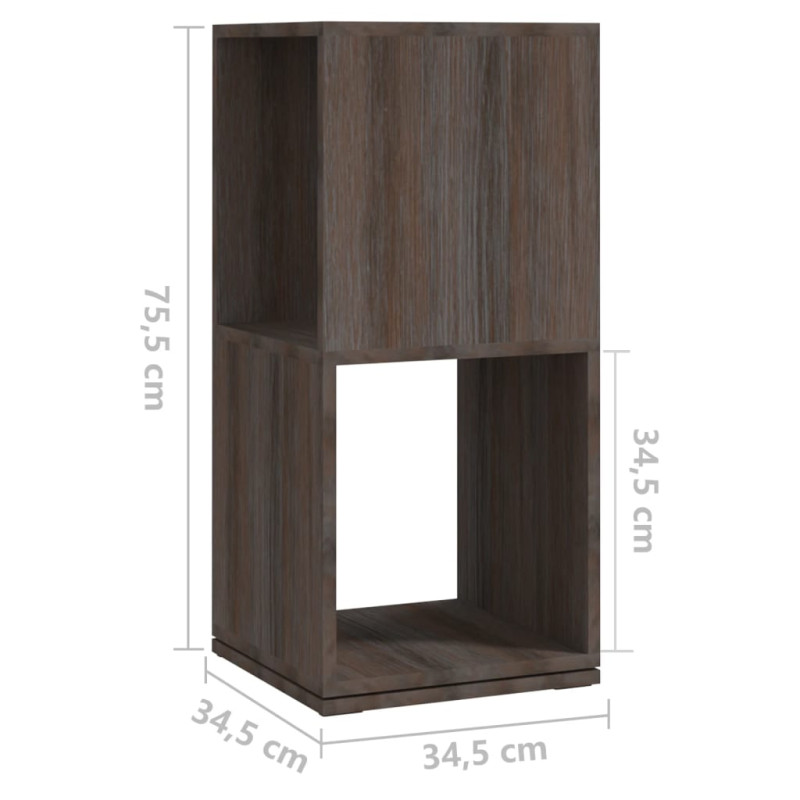 Produktbild för Roterande hylla grå och sonoma-ek 34,5x34,5x147,5 cm spånskiva