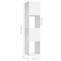 Produktbild för Roterande hylla vit 34,5x34,5x75,5 cm konstruerat trä