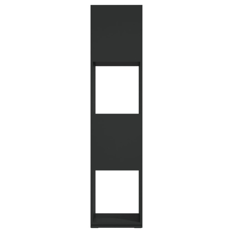 Produktbild för Roterande hylla svart 34,5x34,5x75,5 cm spånskiva