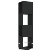Miniatyr av produktbild för Roterande hylla svart 34,5x34,5x75,5 cm spånskiva