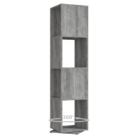 Produktbild för Roterande hylla betonggrå 34,5x34,5x75,5 cm konstruerat trä