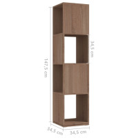 Produktbild för Roterande hylla sonoma-ek 34,5x34,5x75,5 cm konstruerat trä