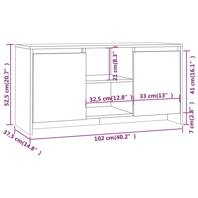 Produktbild för TV-bänk svart 102x37,5x52,5 cm spånskiva