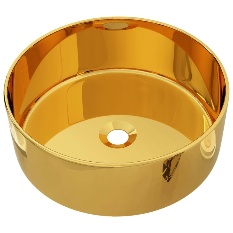 Produktbild för Handfat 40x15 cm keramik guld