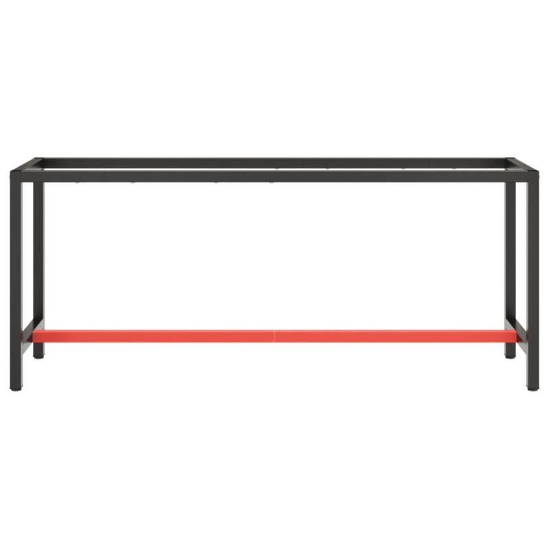 Produktbild för Ram för arbetsbänk svart och matt röd 190x50x79 cm metall