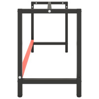 Miniatyr av produktbild för Ram för arbetsbänk svart och matt röd 180x57x79 cm metall