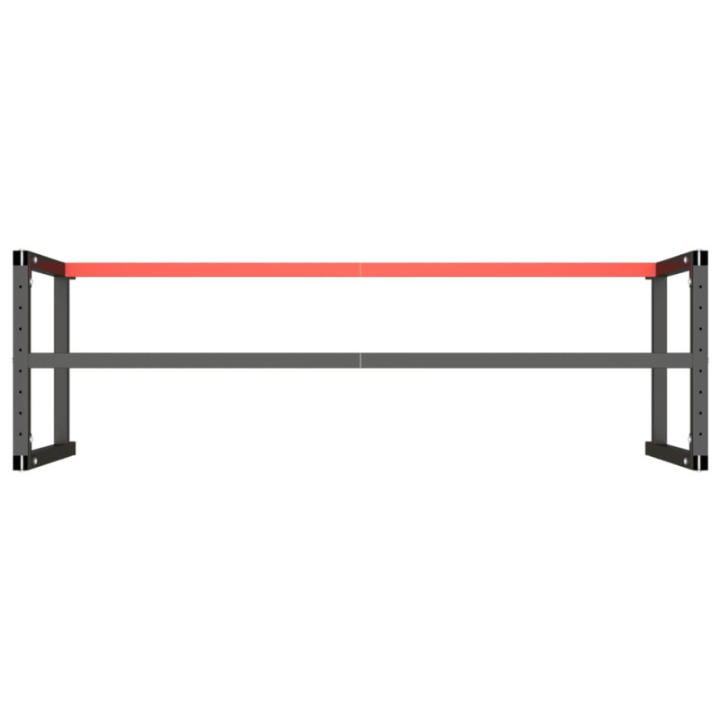 Produktbild för Ram för arbetsbänk svart och matt röd 180x57x79 cm metall