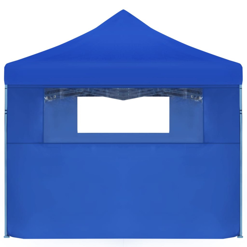 Produktbild för Pop-Up hopfällbart partytält med 5 sidoväggar blå 3x9 m