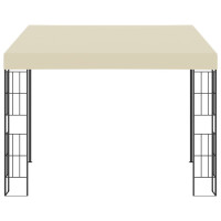 Produktbild för Väggmonterad paviljong 3x3 m gräddvit tyg