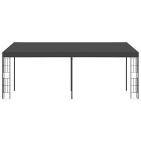 Produktbild för Väggmonterad paviljong 3x6 m antracit tyg