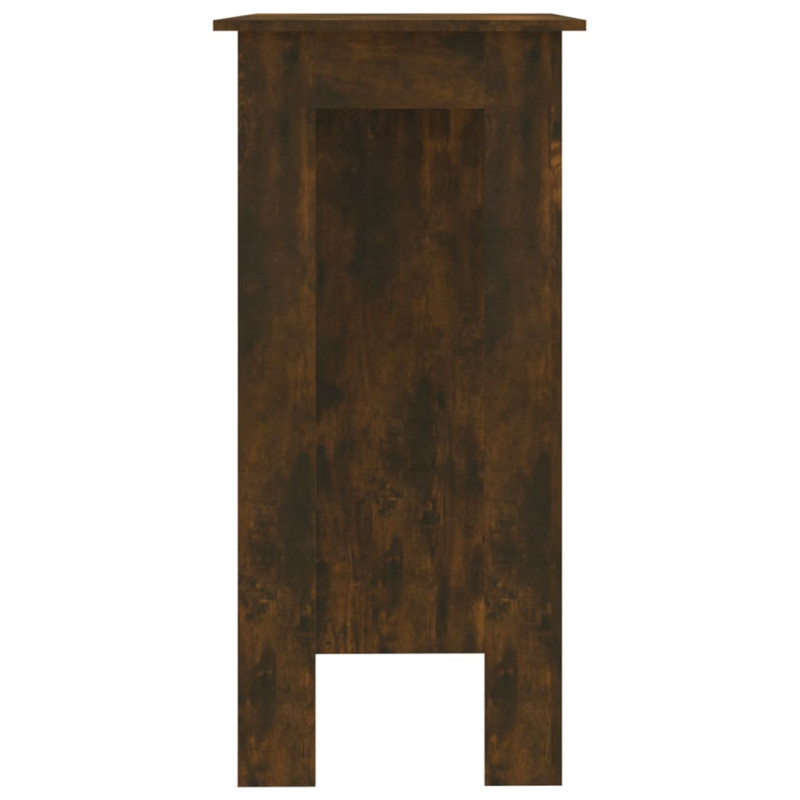 Produktbild för Barbord med hylla rökig ek 102x50x103,5 cm konstruerat trä