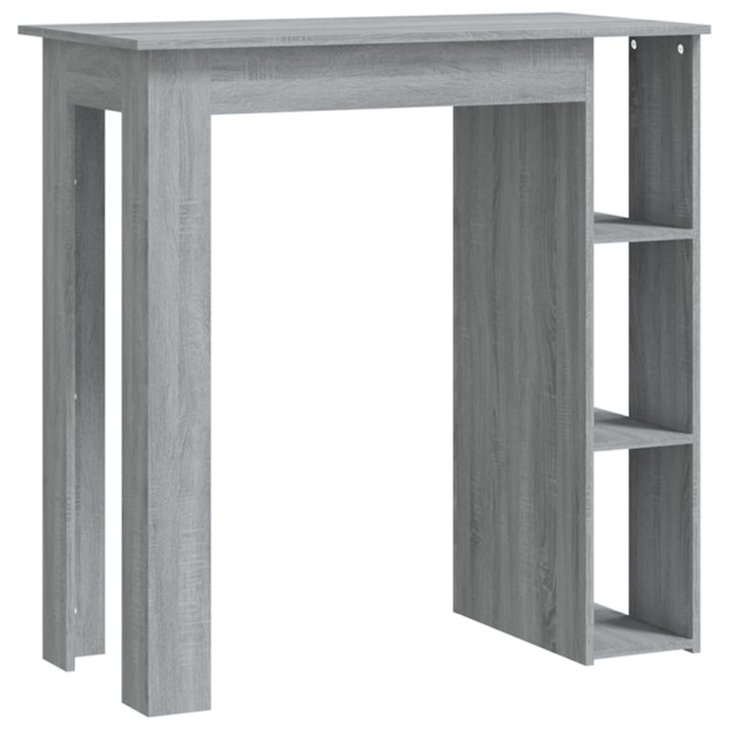 Produktbild för Barbord med hylla grå 102x50x103,5 cm konstruerat trä