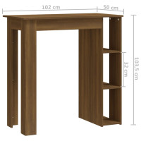 Produktbild för Barbord med hyllor sonoma-ek 102x50x103,5 cm konstruerat trä