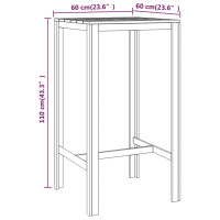Produktbild för Barbord 60x60x110 cm impregnerad furu