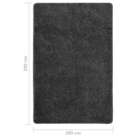 Produktbild för Matta mörkgrå 200x290 cm halkfri