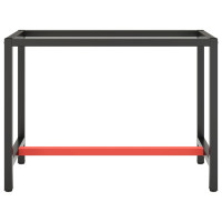 Miniatyr av produktbild för Ram för arbetsbänk matt svart och matt röd 110x50x79 cm metall