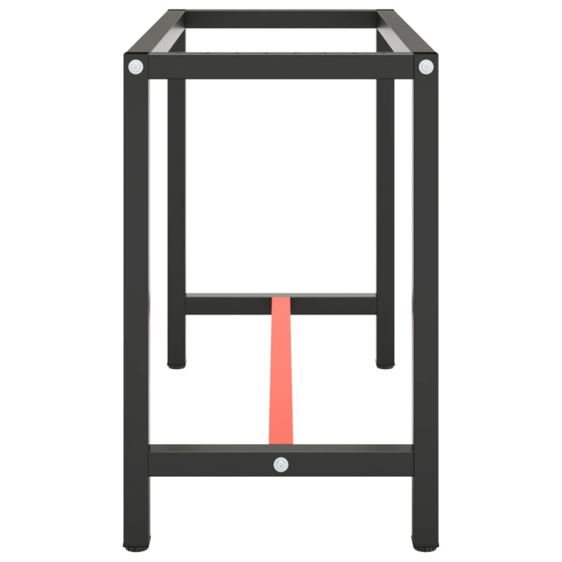 Produktbild för Ram för arbetsbänk matt svart och matt röd 110x50x79 cm metall