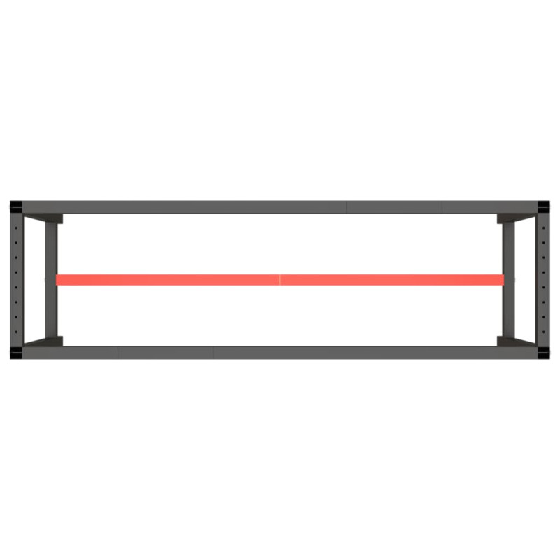 Produktbild för Ram för arbetsbänk svart och matt röd 170x50x79 cm metall