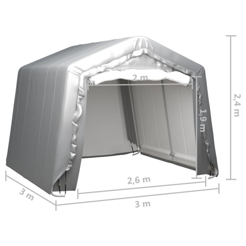 Produktbild för Förvaringstält 300x300 cm stål grå