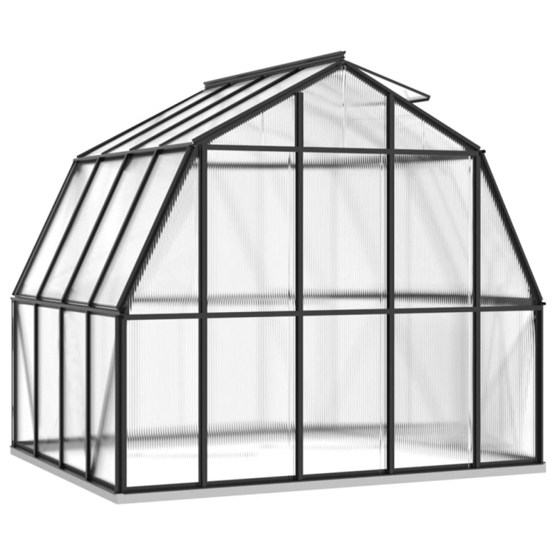 Produktbild för Växthus med basram antracit 6,43 m² aluminium