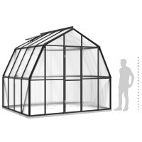 Miniatyr av produktbild för Växthus med basram antracit 6,43 m² aluminium