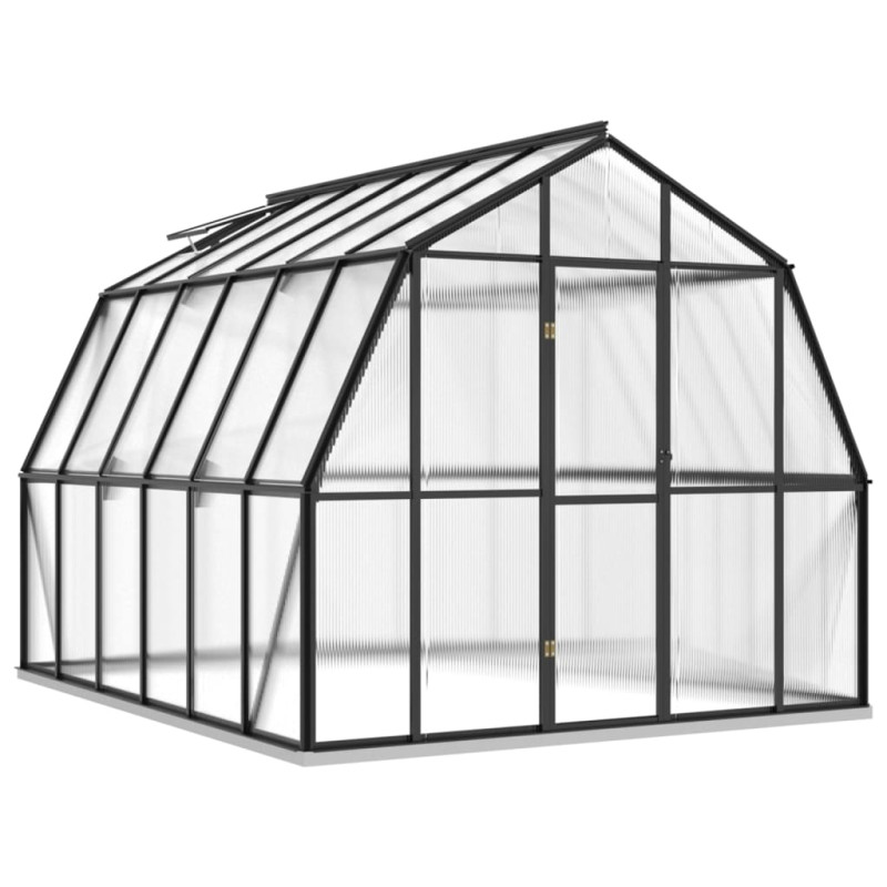 Produktbild för Växthus med basram antracit 9,53 m² aluminium