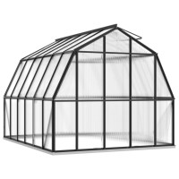 Miniatyr av produktbild för Växthus med basram antracit 9,53 m² aluminium